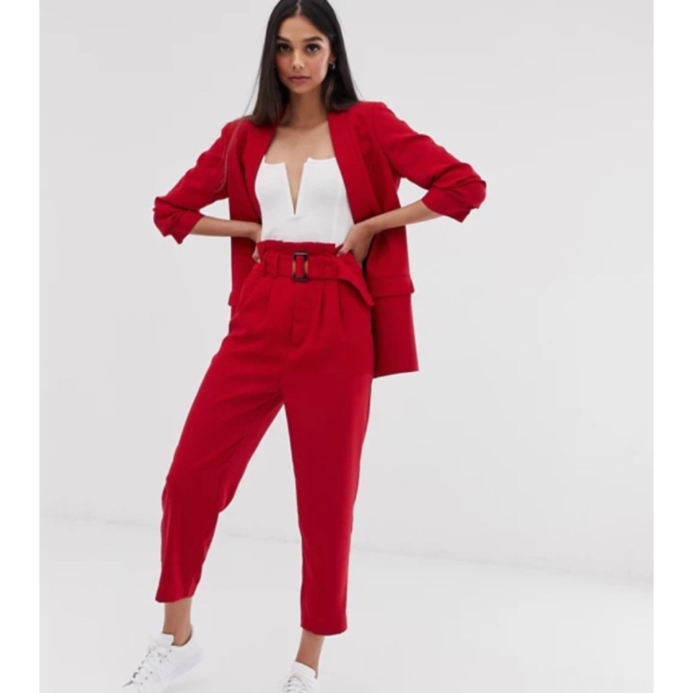 Red High Waisted Pants